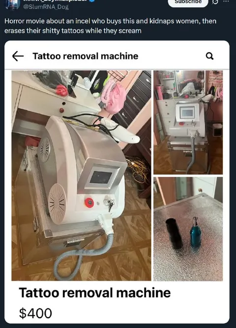 Incel Tattoo Removal Machine