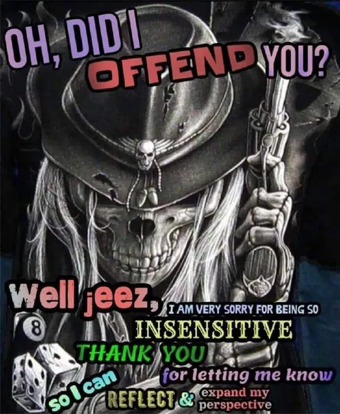 Sarcastic Insensitive Apology Skull
