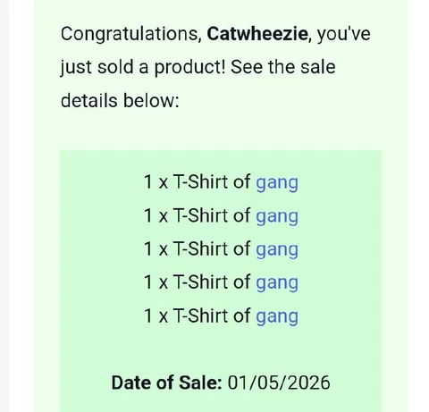 Five Shirts of Gang Sold