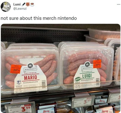 Nintendo sausage merch confusion