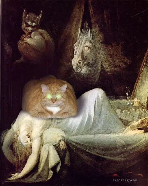 Кот на картине «Кошмар»