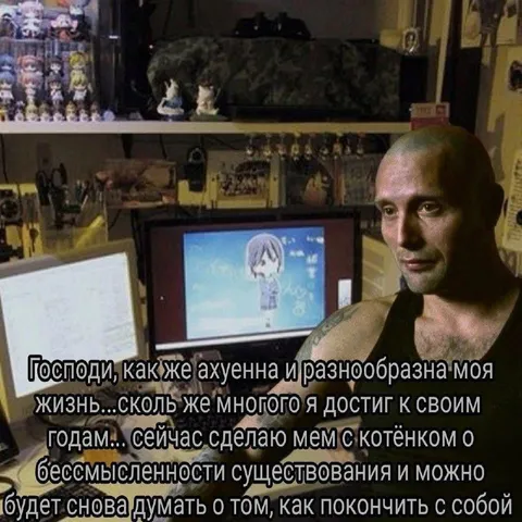 Мем с котёнком о бессмысленности жизни