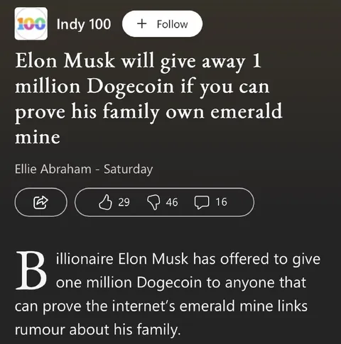 Elon Musk Emerald Mine Giveaway