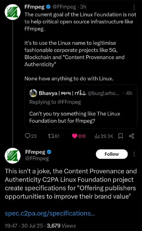 Linux Foundation Criticism