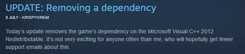 Removing a Dependency Update