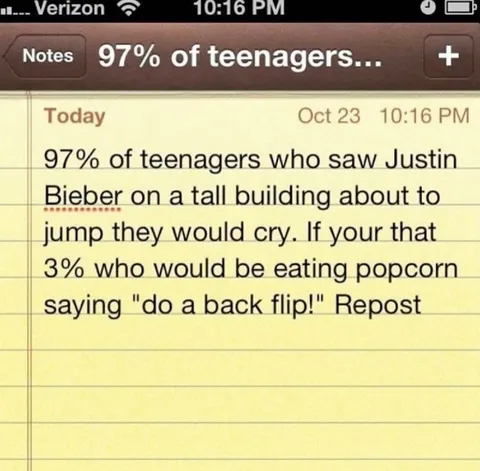 97% of Teenagers Would Cry