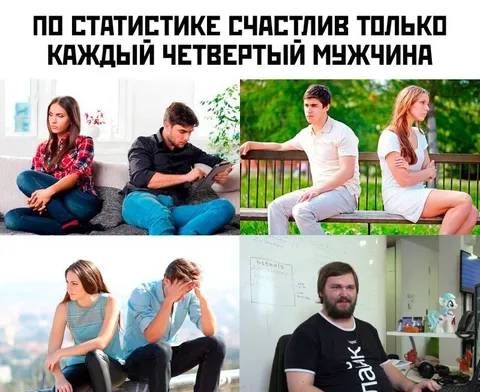 Счастлив только каждый четвертый мужчина