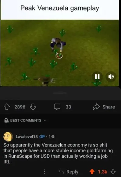 Peak Venezuelan Goldfarming Economy