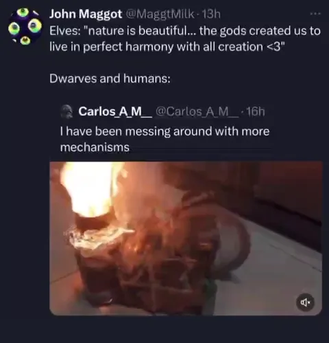 Dwarves and Humans Discover Fire