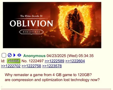 Oblivion Remaster File Size