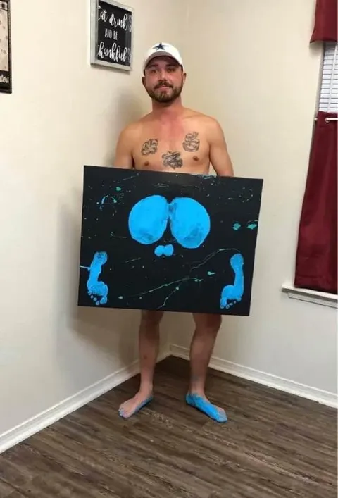 Blue Body Parts Painting