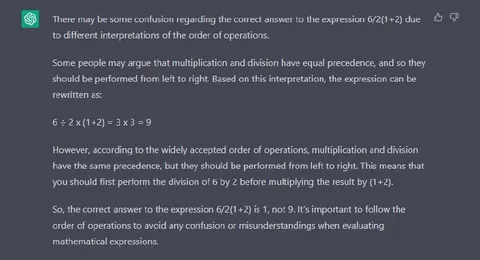 ChatGPT Explains the Order of Operations