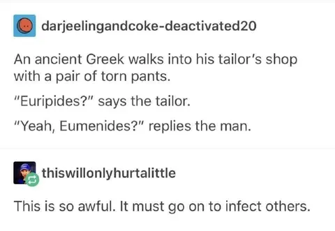 Euripides Eumenides Pun