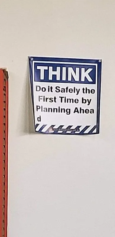 Planning Ahead Safety Sign