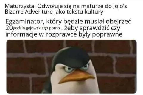 Egzaminator sprawdza JoJo