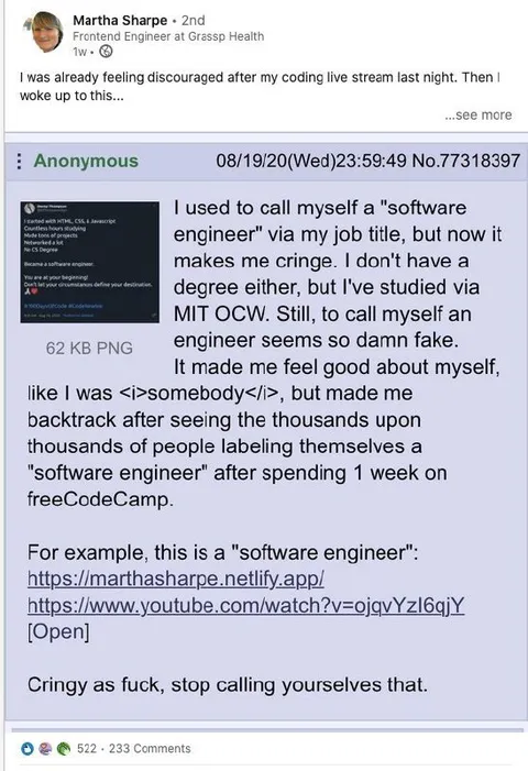 Stop Calling Yourself a Software Engineer