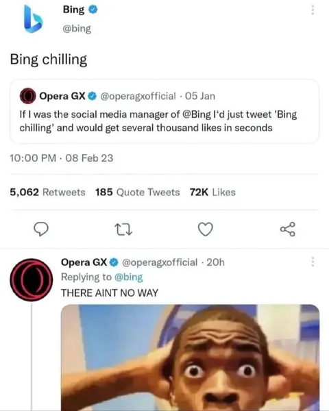 Bing chilling gets thousands of likes