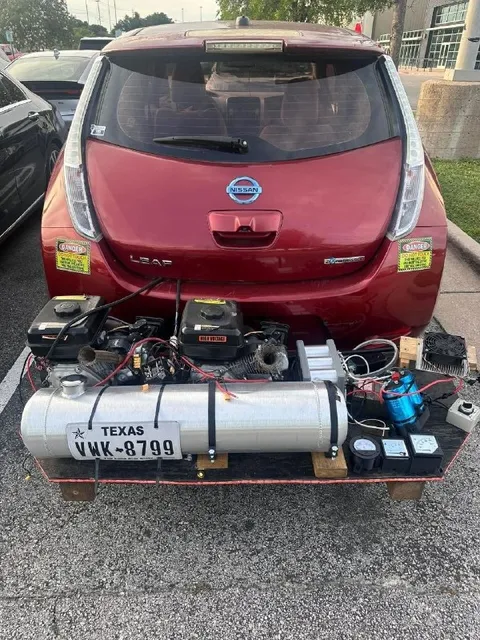 Nissan Leaf With a Homemade Engine