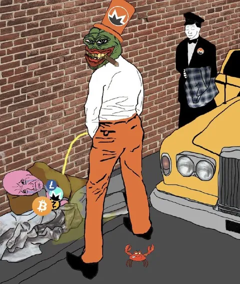 Криптовалютный Pepe у машины