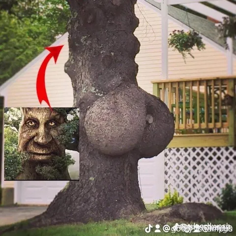 Дерево с лицом и формами
