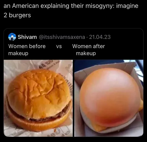 Women Before and After Makeup Burgers