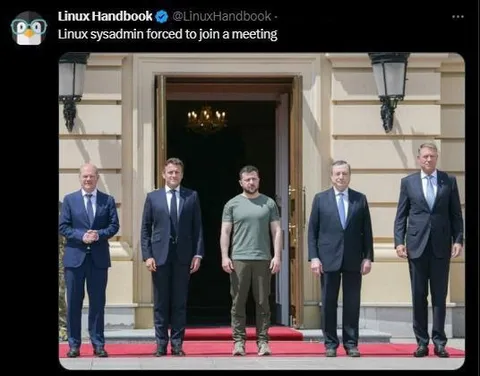 Linux sysadmin forced to join a meeting