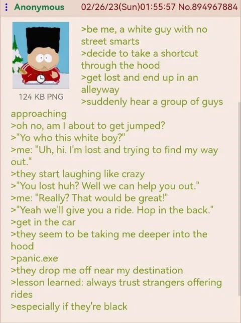 White Guy Takes a Shortcut
