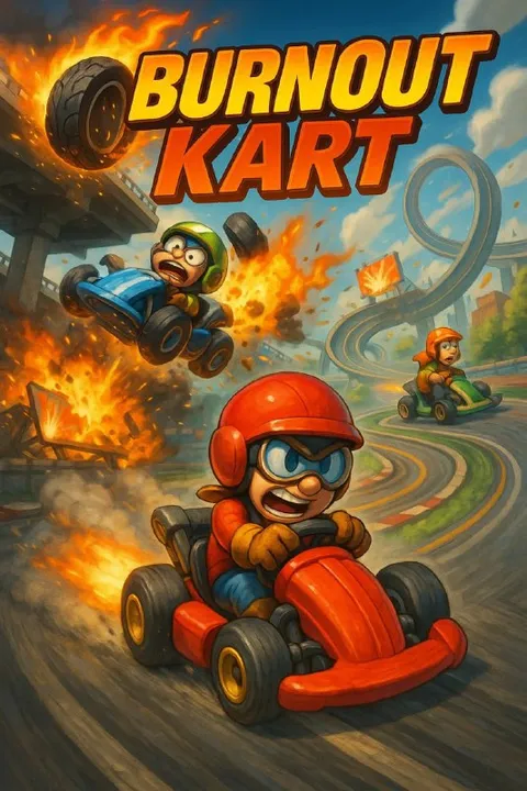 Burnout Kart on Fire