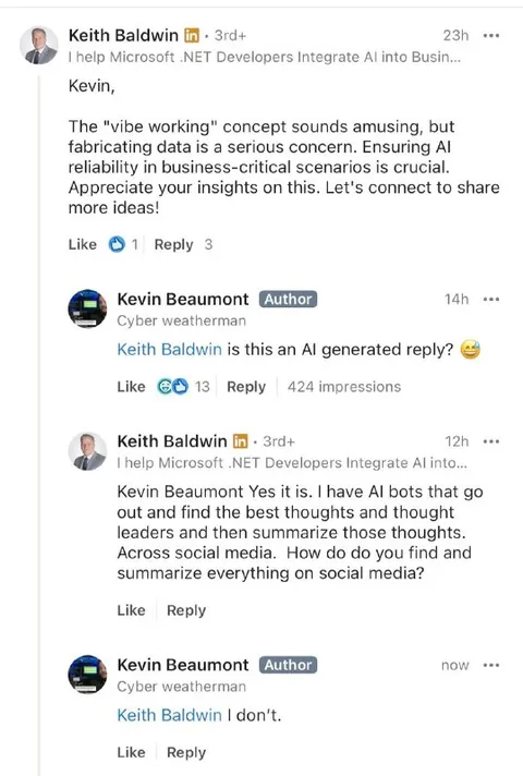 AI Bot Calls Out AI Reply