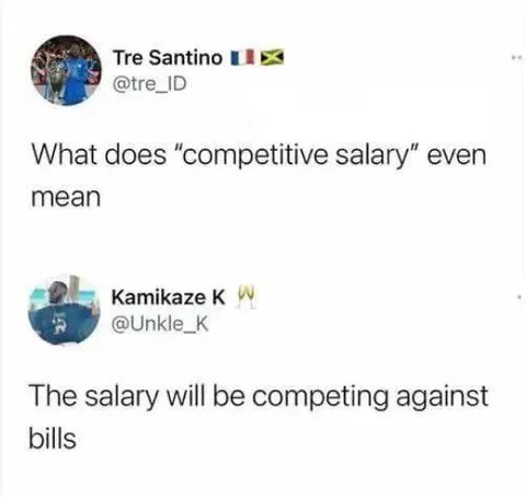 Competitive Salary Against Bills