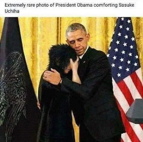 Obama Comforts Sasuke Uchiha