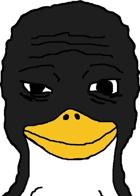Улыбающийся чёрный утёнок