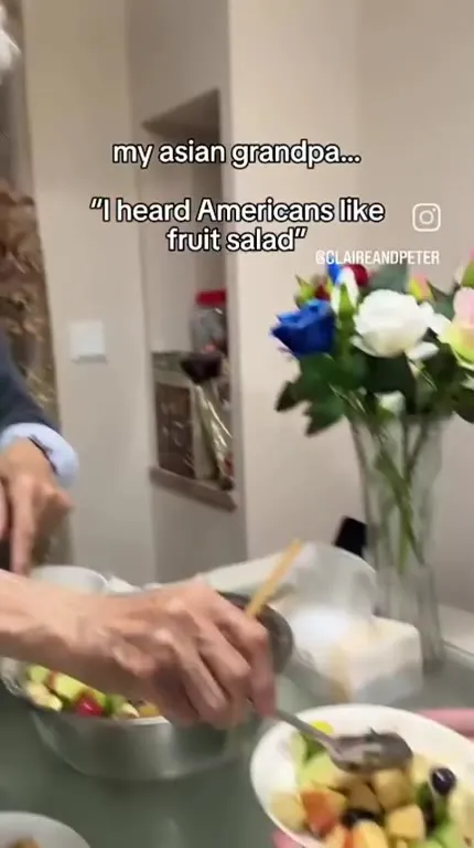 My Asian Grandpa Tries Fruit Salad