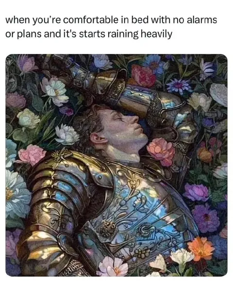 Comfortable Bed on a Rainy Day