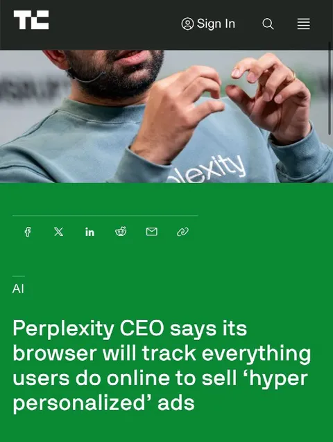Perplexity Browser Tracks Everything