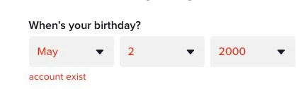 When’s Your Birthday? Account Exists