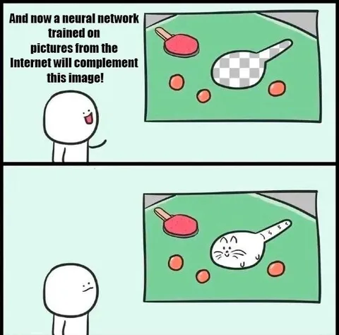 Neural Network Completes the Image