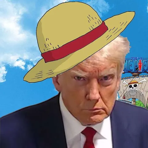 Трамп в шляпе Луффи