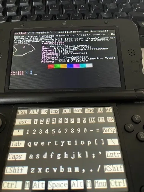 Gentoo Linux on a Nintendo 3DS
