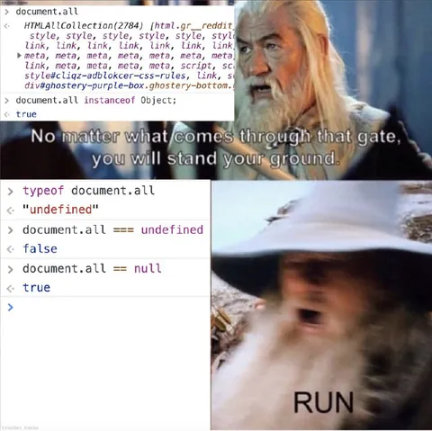JavaScript Null Equality Panic