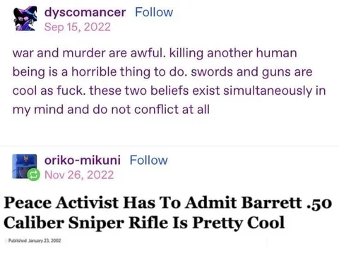 Peace Activist Likes Sniper Rifle