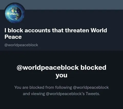 World Peace Blocks You