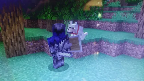 Собака на щите в Minecraft
