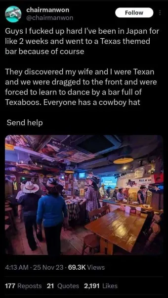 Texas-Themed Bar in Japan