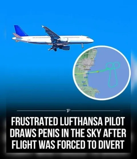 Frustrated Lufthansa Pilot Draws Penis