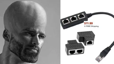 Bald Man Approves Ethernet Splitter