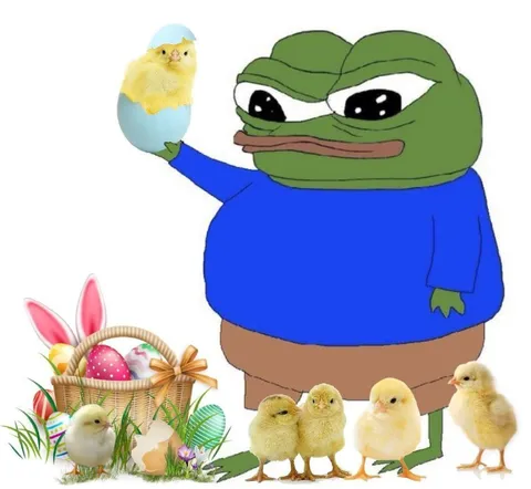 Пепе с пасхальными цыплятами