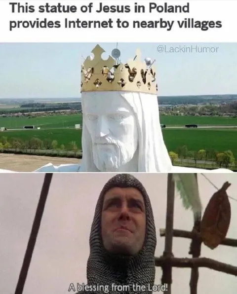 Jesus Statue Provides Internet