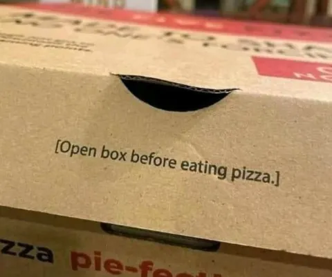 Open Box Before Eating Pizza