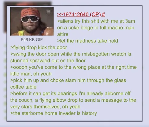 Macho Man Alien Home Invader